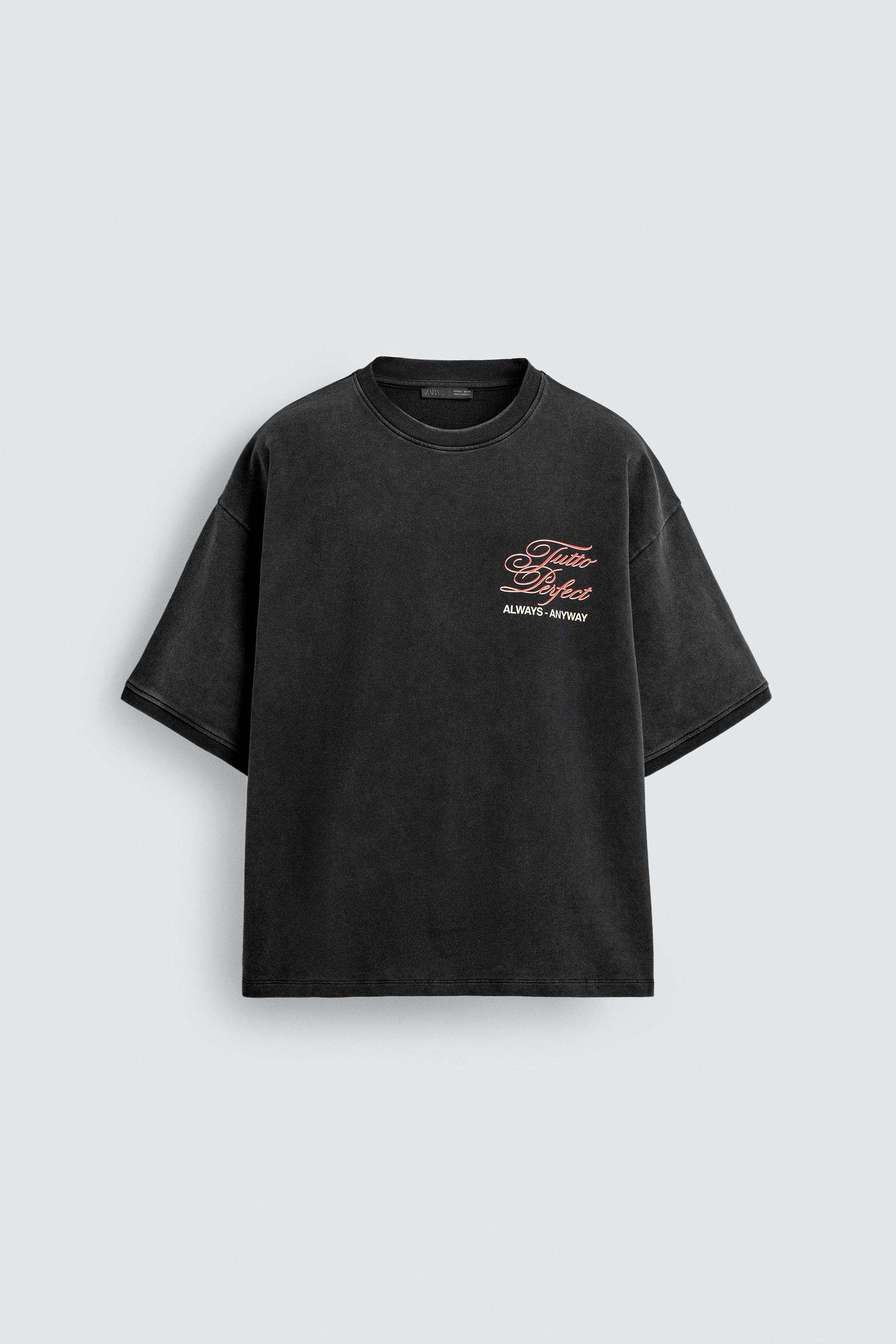 WASHED PRINTED TEXT SWEATSHIRT